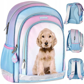 Viackomorový školský batoh DOG CUTIES Starpak Odtiene modrej, Odtiene ružovej, Viacfarebné 23 l
